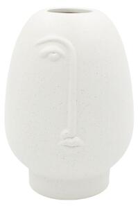 Vază decorativă, ceramică, culoarea alb mat, design abstract față umană, 17x12 cm, Arti Casa