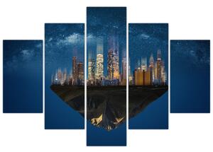Tablou - Metropola plutind în spațiu (150x105 cm)