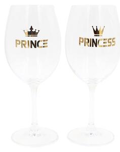 Set 2 pahare vin, cristal ecologic, 440 ml, Nekupto - Prince & Princess