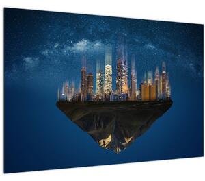 Tablou - Metropola plutind în spațiu (90x60 cm)