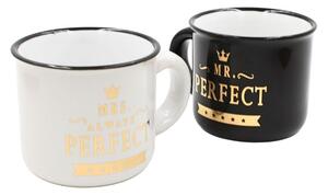 Set 2 Cești Espresso, Nekupto – “Mr. Perfect & Mrs. Always Perfect”, 2 x 80 ml