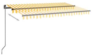 Copertină retractabilă manual cu LED, galben și alb, 400x300 cm