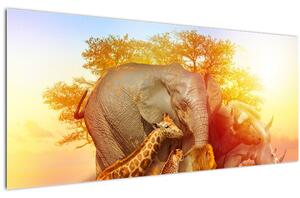 Tablou - Animale africane (120x50 cm)