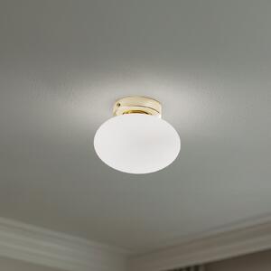 Domiluce Plafonieră Ufo, auriu/alb, Ø 18 cm, sticlă, G9, reglabil, Alb, Camera de zi / sufragerie, Metal, Modern
