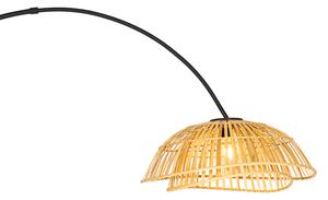 Lampa cu arc oriental negru cu bambus natural - Pua