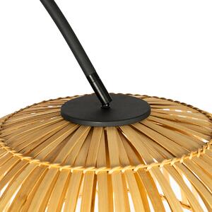 Lampa cu arc oriental negru cu bambus natural - Pua