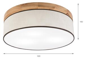 Plafonieră Brilagi BELLADONNA 3xE27/15W/230V d. 50 cm crem/stejar