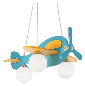 Lustră pe cablu pentru copii Ideal Lux AVION 3xE27/28W/230V albastru