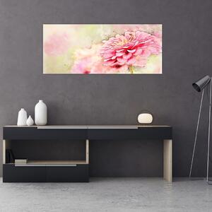 Tablou - Floare roz, aquarel (120x50 cm)