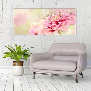 Tablou - Floare roz, aquarel (120x50 cm)