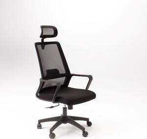 Pachet Smart Combo birou reglabil electric SmartAdjust, cadru gri, blat crem 120x60cm, scaun ergonomic cu manere si tetiera reglabila, culoare neagra, nou