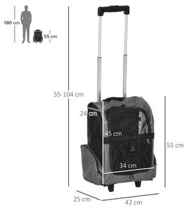 Troller pentru transport animale PawHut, maner telescopic | Aosom RO