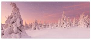 Tablou - Copaci sub așternut de zăpadă (120x50 cm)