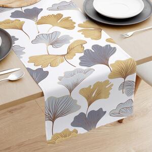 Goldea napron de masă 100% bumbac - frunze de ginkgo 20x120 cm