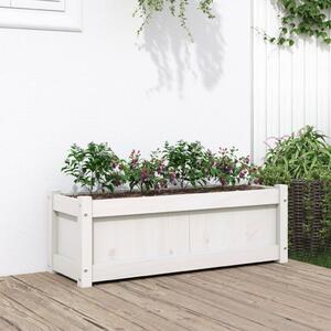 Jardinieră de grădină, alb, 90x31x31 cm, lemn masiv de pin