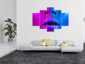 Tablou - Imaginea buzelor colorate (150x105 cm)