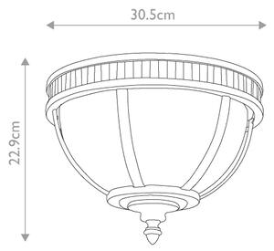 Kichler KL-HALLERON-F-BU - Plafonieră de exterior HALLERON 3xE14/40W/230V IP44