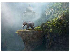 Tablou - Elefant în vârful Taj Mahalului (70x50 cm)