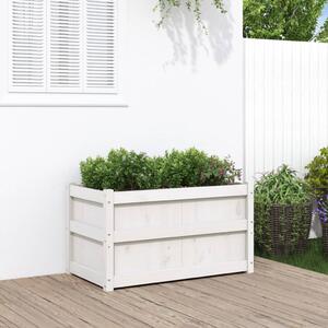 Jardinieră de grădină, alb, 90x50x50 cm, lemn masiv de pin