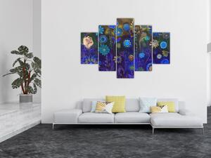 Tablou - Flori albastru închis (150x105 cm)