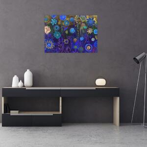 Tablou - Flori albastru închis (70x50 cm)