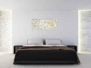 Tablou - Hexagoane alb - auriu (120x50 cm)