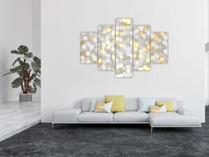 Tablou - Hexagoane alb - auriu (150x105 cm)