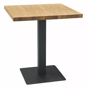 OFERTA Masa de sufragerie neagra cu blat decor stejar PURO 60x60 calitatea II