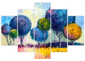 Tablou - Copaci, pictură în ulei (150x105 cm)