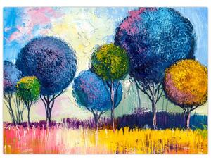 Tablou - Copaci, pictură în ulei (70x50 cm)
