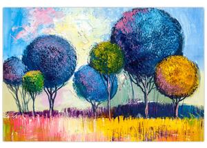 Tablou - Copaci, pictură în ulei (90x60 cm)
