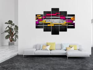 Tablou - Abstrac colorat, fundal negru (150x105 cm)