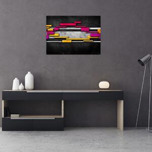 Tablou - Abstrac colorat, fundal negru (70x50 cm)