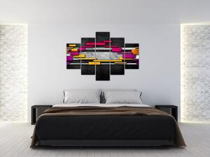 Tablou - Abstrac colorat, fundal negru (150x105 cm)