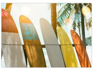 Tablou pe sticlă - Plăci de surf (70x50 cm)