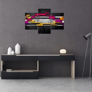 Tablou - Abstrac colorat, fundal negru (90x60 cm)