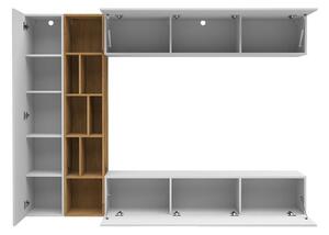 Mobilier living Londria (Alb + Alb + stejar artisan). 1053939
