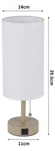 Brilagi - Lampă de masă TABLON cu port USB, 1xE27/25W/230V, bej/alb