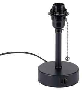 Brilagi - Lampă de masă cu port USB TABLON, 1xE27/25W/230V, neagră