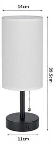 Brilagi - Lampă de birou TABLON cu port USB 1xE27/25W/230V negru/alb