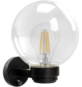 Brilagi - Aplică de exterior HARBOR cu senzor, 1xE27/40W/230V, IP33, negru/transparent