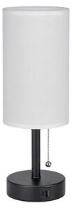 Brilagi - Lampă de birou TABLON cu port USB 1xE27/25W/230V negru/alb