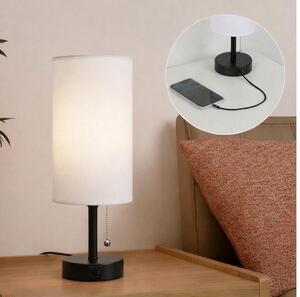 Brilagi - Lampă de birou TABLON cu port USB 1xE27/25W/230V negru/alb