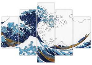Tablou - Desen japonez, valuri (150x105 cm)