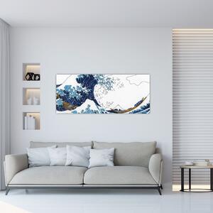 Tablou - Desen japonez, valuri (120x50 cm)