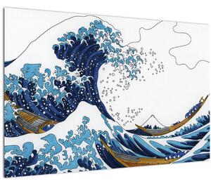 Tablou - Desen japonez, valuri (90x60 cm)