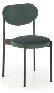 Scaun tapitat K509, verde, stofa catifelata, 42x48x80 cm