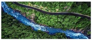 Tablou - Râu între munți, Caucaz, Rusia (120x50 cm)