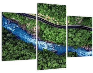 Tablou - Râu între munți, Caucaz, Rusia (90x60 cm)