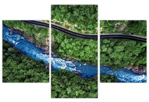 Tablou - Râu între munți, Caucaz, Rusia (90x60 cm)